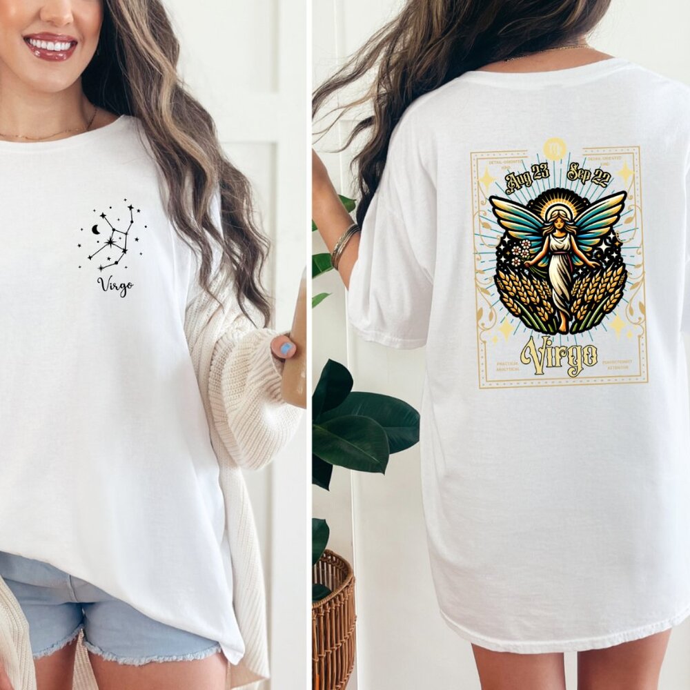 VIRGO FAIRY GRAPHIC TEE HOROSCOPE T-SHIRT